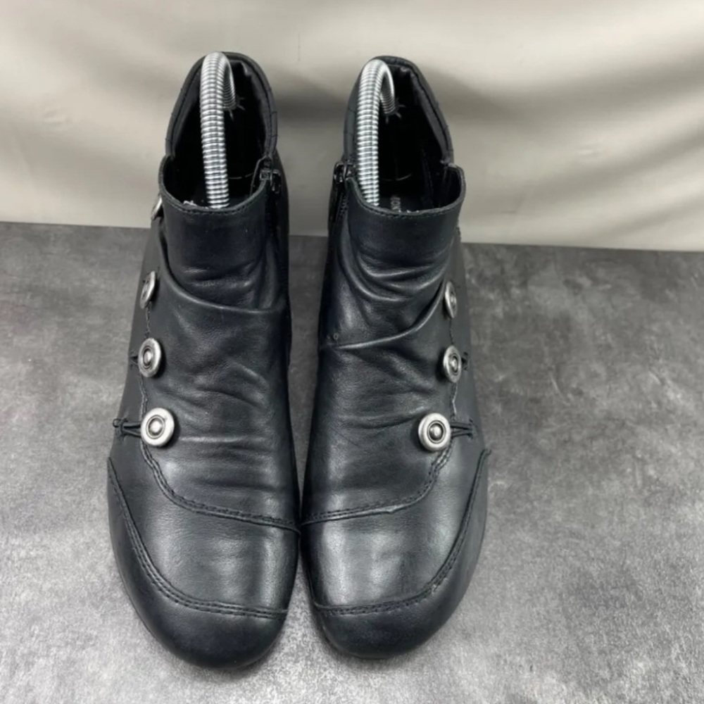 Remonte Dorndorf AnneMarie Women Shoes Black Sz 8 Leather Slip On Ankle Boots☀️ - Picture 11 of 15